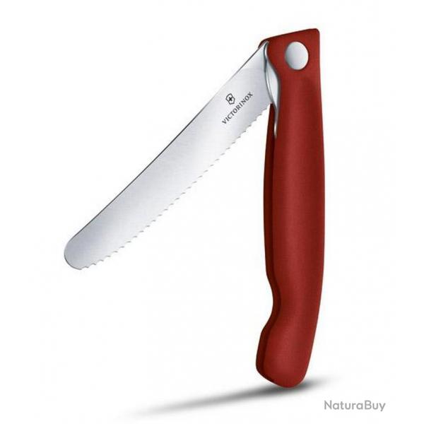 Couteau office pliant "SwissClassic", Couleur rouge, Lame dentele [Victorinox]