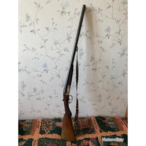 Fusil de chasse liégeois hammerless, deux coups  juxtaposé calibre 16-65