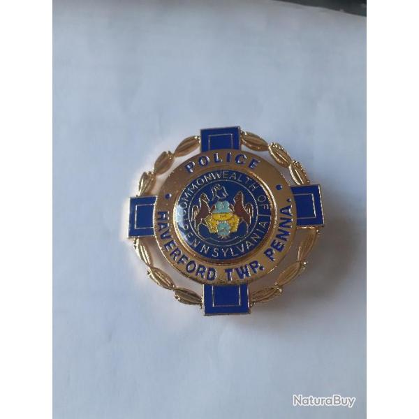 Badge de la police US de la ville d'HAVERFORD,Pennsylvanie