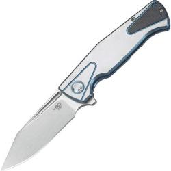 BTKT1901D Couteau Bestech Knives HORUS Blue/Silver Titanium Handle S35VN Blade
