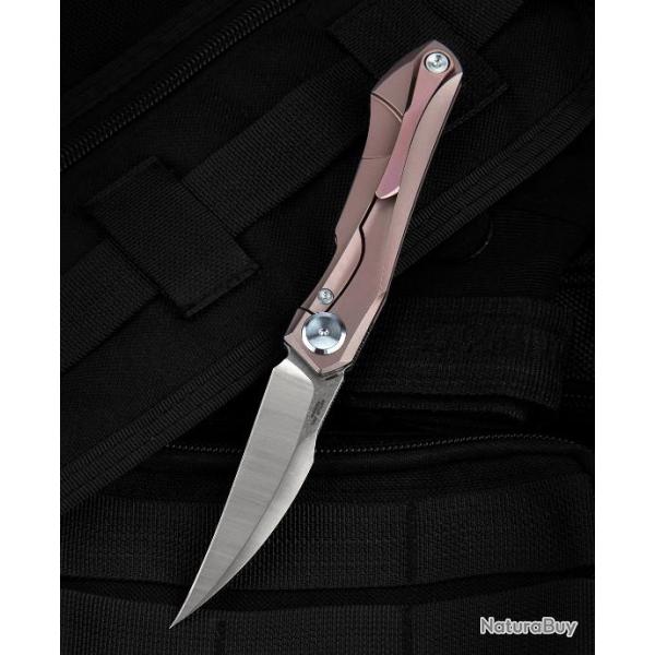 BTKT2004C Couteau Bestech Knives Ivy Pink 6AL4V Titanium Handles S35VN Blade Framelock Clip