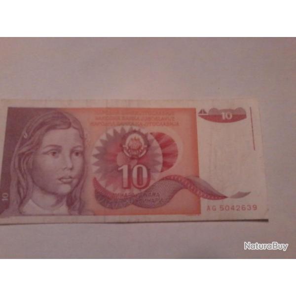 billet yougoslave de 10 dinara 1990 NAG5042639