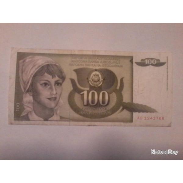 billet yougoslave de 100 dinara 1991 NAD1241788