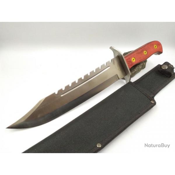 Couteau de chasse Gator  Bowie Manche  en Pakkawood avec Etui Nylon CN211204SL0721