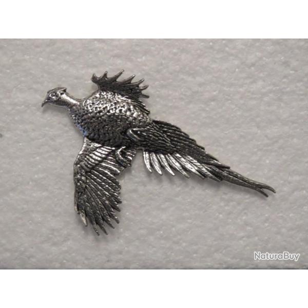 Broche Pin's de faisan en tain chasse 70 X 45 mm