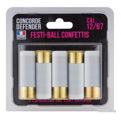 5 cartouches Festi-Ball cal. 12/67 confettis