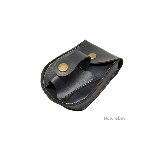 Sachoche, sac de rangement pour les billes et lance pierres en cuir (couleur noir)