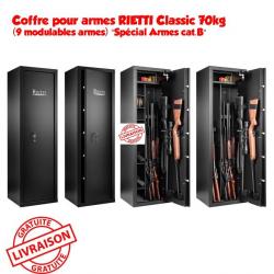 Coffre pour armes RIETTI Classic 70kg (9 modulables armes) "Spécial Armes cat.B"