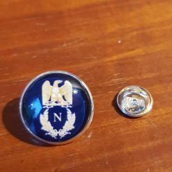 Pin's metal Argenté 2cm EMPEREUR napoleon bonaparte aigle imperial blason