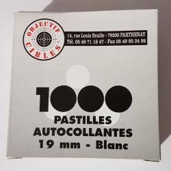 Boîte de 1000 pastilles/gommettes 19 mm blanches Objectif Cibles