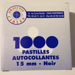 Boîte de 1000 pastilles/gommettes 15 mm noires Objectif Cibles