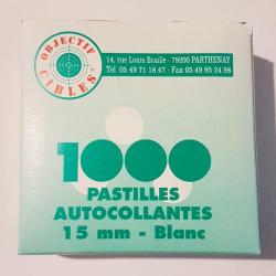 Boîte de 1000 pastilles/gommettes 15 mm blanches Objectif Cibles