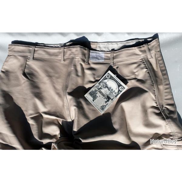 Pantalon Largeot Moleskine  assants Le Laboureur Ecru Entrejambe 76 cm