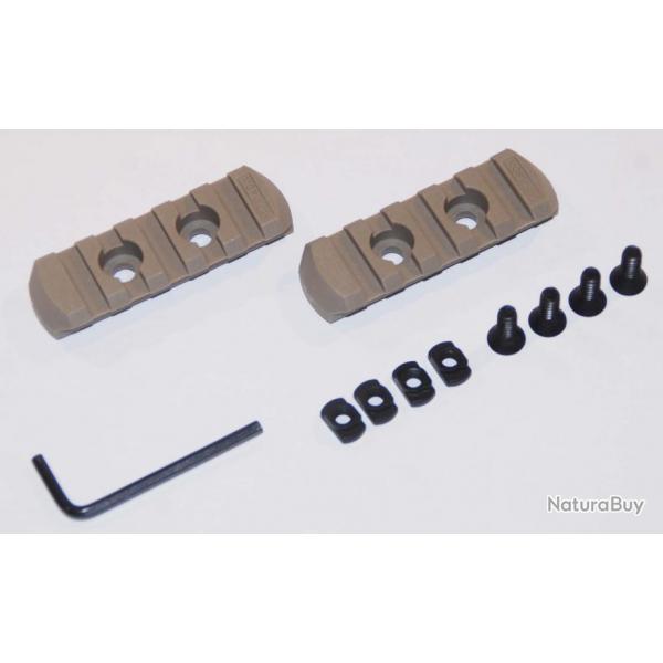 Rail Picatinny Tactique M-Lock Nylon TAN 5 slots lot de 2