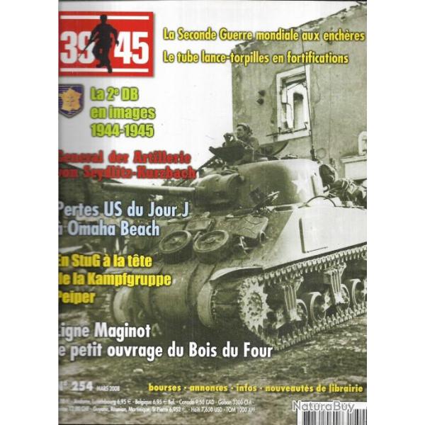 39-45 Magazine n254 , 2e db en images, ligne maginot, kampfgruppe peiper, commando kieffer 77e badg
