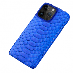 Coque Serpent Python Veritable pour iPhone, Couleur: Bleu, Smartphone: iPhone 12 Pro