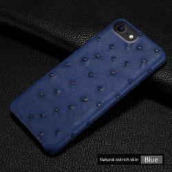 Coque pour iPhone Autruche Veritable, Couleur: Bleu, Smartphone: iPhone 12