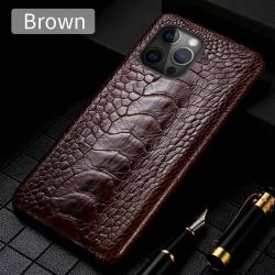 Coque pour iPhone Autruche Veritable, Couleur: Pied Marron, Smartphone: iPhone 12