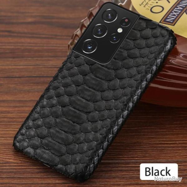 Coque Samsung Serpent Python, Couleur: Noir, Smartphone: Galaxy S21