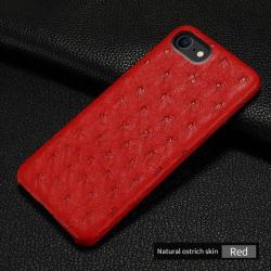 Coque pour iPhone Autruche Veritable, Couleur: Rouge, Smartphone: iPhone 11