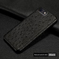 Coque pour iPhone Autruche Veritable, Couleur: Noir, Smartphone: iPhone 11 Pro Max