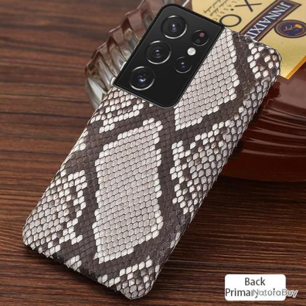 Coque Samsung Serpent Python, Couleur: Dos Naturel, Smartphone: Galaxy S21 Ultra