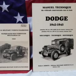 PROMO 2 LIVRES : Manuel technique DODGE WC 4X4 6X6 1942/1945 + AR 850 MARQUAGES WW2 + COTATION