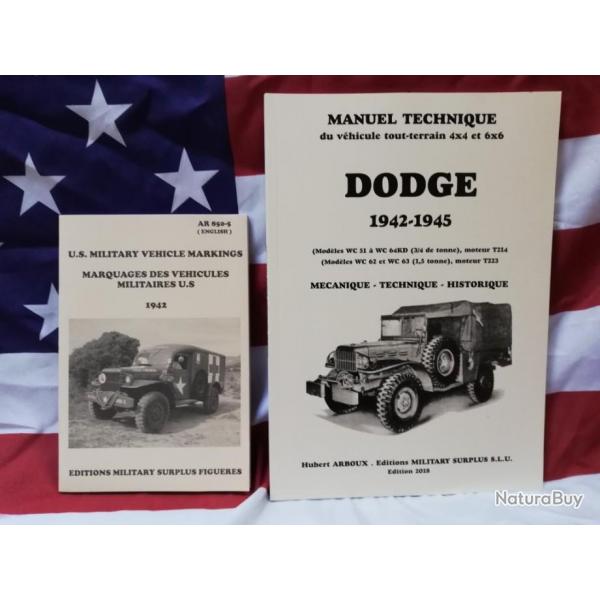 PROMO 2 LIVRES : Manuel technique DODGE WC 4X4 6X6 1942/1945 + AR 850 MARQUAGES WW2 + COTATION