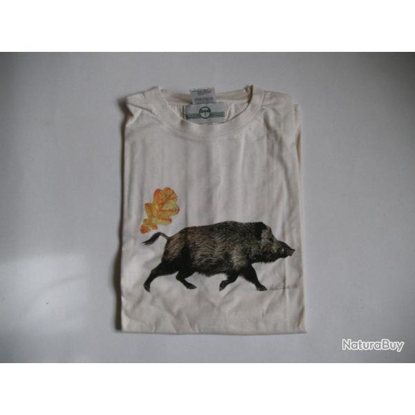 TEE SHIRT CHASSE DECOR SANGLIER COURANT