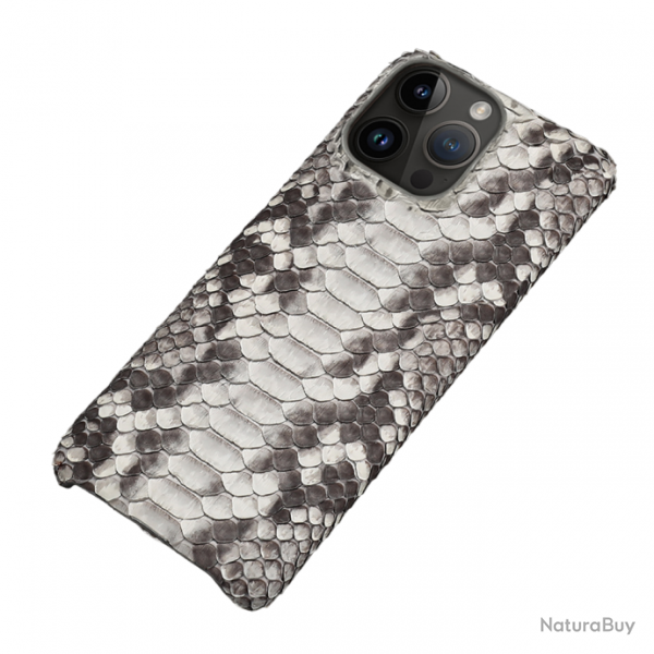 Coque Serpent Python Veritable pour iPhone, Couleur: Ventre Naturel, Smartphone: iPhone XS Max