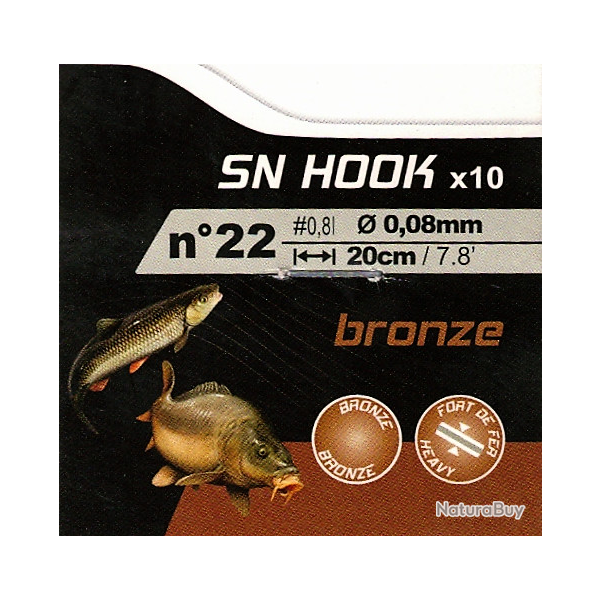 10 Hameons monts  bronzs n 22 / fil  0.08 mm