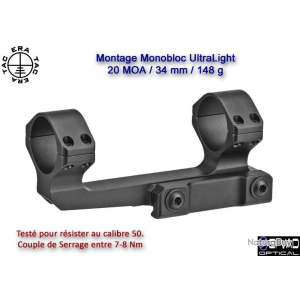 Montage Monobloc ERA-TAC UltraLight 34 mm Coud - 20 MOA