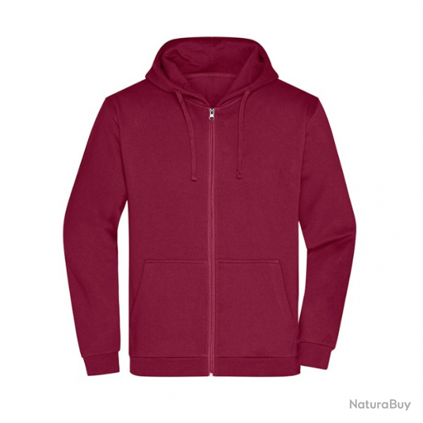 Zip Hoody Men-JAMES NICHOLSON Burgundy JN75607