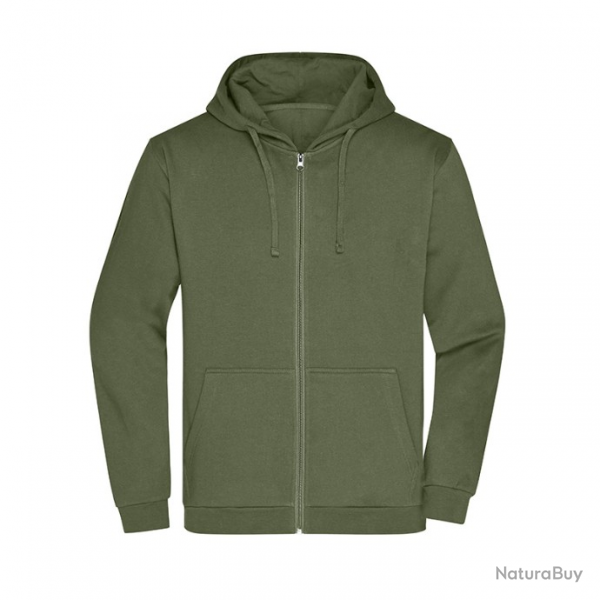 Zip Hoody Men-JAMES NICHOLSON Green Olive JN75607