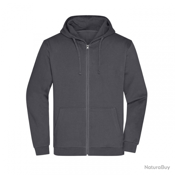 Zip Hoody Men-JAMES NICHOLSON Grey Dark JN75607