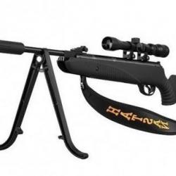 Pack carabine à plombs HATSAN 85 Sniper Cal.4.5 19.9j + lunettte 3-9x32 + bipied + bretelle