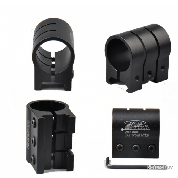Collier support de rail 20mm pour lunette ou laser 25.4mm
