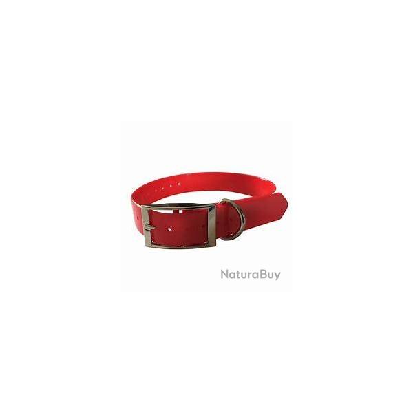 collier fluo GRAVE tpu us biothane 25 mm pour chien rouge