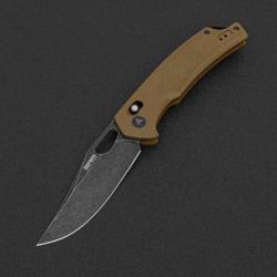 Couteau SRM Knives 9201 Ambi Lock Lame D2 Manche Brown G10 Clip SRM9201GW