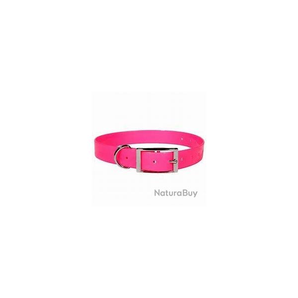 collier fluo tpu us biothane 25 mm pour chien rose