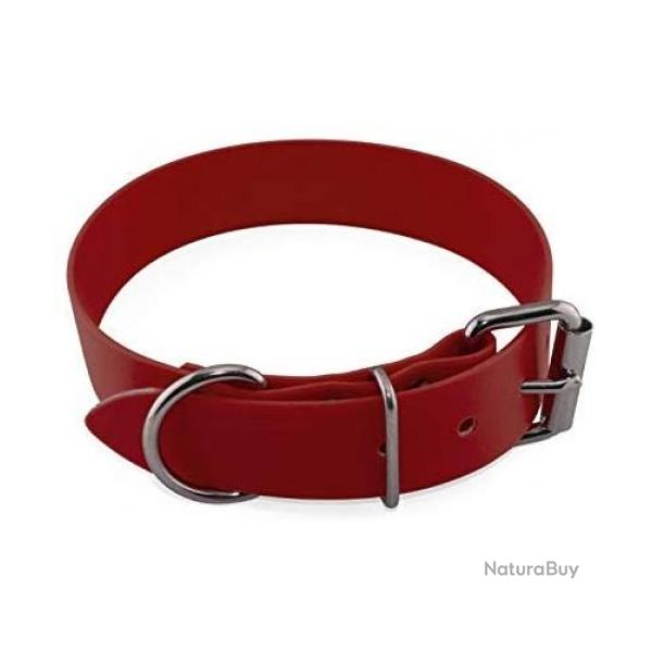 collier fluo  tpu us biothane 50 mm pour chien rouge