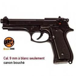 Pistolet BERETTA  Cal. 9mm PAK  Bronze à blanc  Mod 92