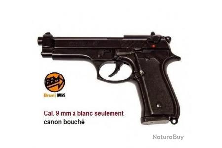 Pistolet 9 MM A Blanc Beretta 92 Bronzé + 10 Coups