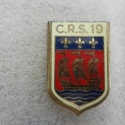 insigne de poitrine CRS n° 19 Police Nationale