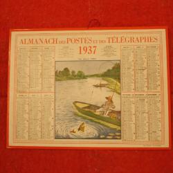 Calendrier Pêche 1937, Almanach des Postes et des télégraphes