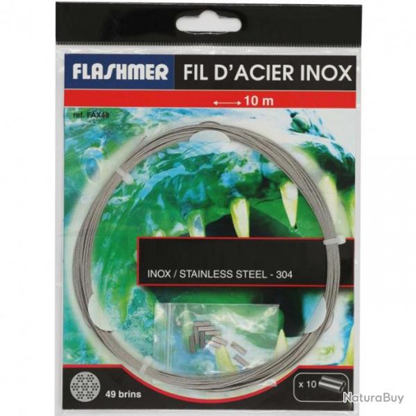 Flashmer Fil d'Acier inox 49 Brins 65lb