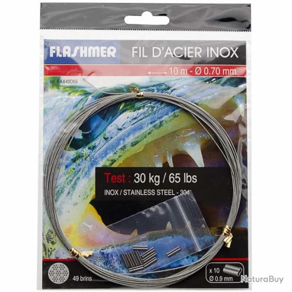 Flashmer Fil d'Acier inox 49 Brins 65lb