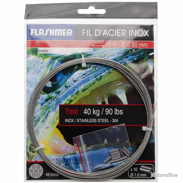 Flashmer Fil d'Acier inox 49 Brins 90lb