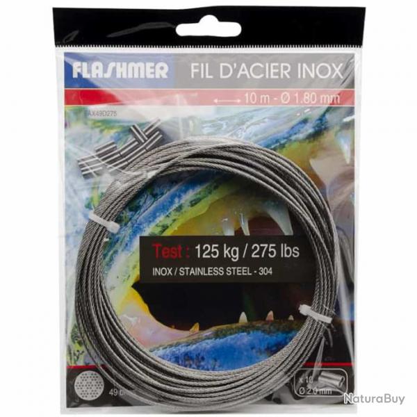 Flashmer Fil d'Acier inox 49 Brins 275lb