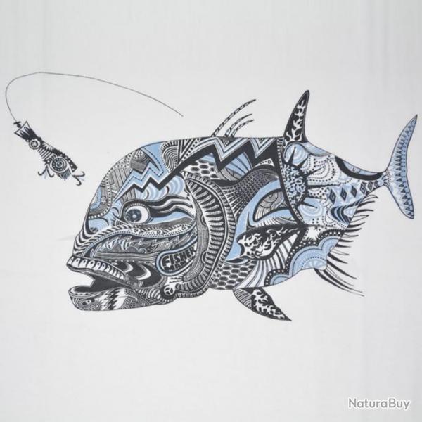 T-Shirt Fisherman GT Tattoo L Blanc